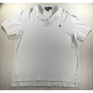 Polo Ralph Lauren White Classic Polo Shirt Men's Large Short Sleeve Embroidered